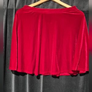 Elegant Red Velvet Skater Skirt